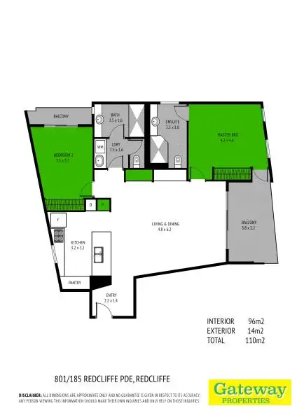 Floorplan of Homely unit listing, 801/185 REDCLIFFE PARADE, Redcliffe QLD 4020