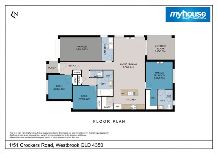 Floorplan of Homely unit listing, 1/51 Crockers Road, Westbrook QLD 4350