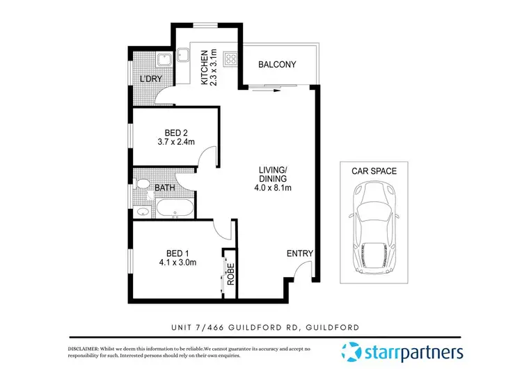 Floorplan of Homely unit listing, 7/466 Guildford Road, Guildford NSW 2161