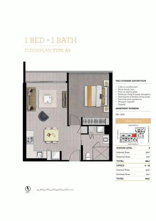 Floorplan of Homely apartment listing, 1316/35 Hercules Street, Hamilton QLD 4007