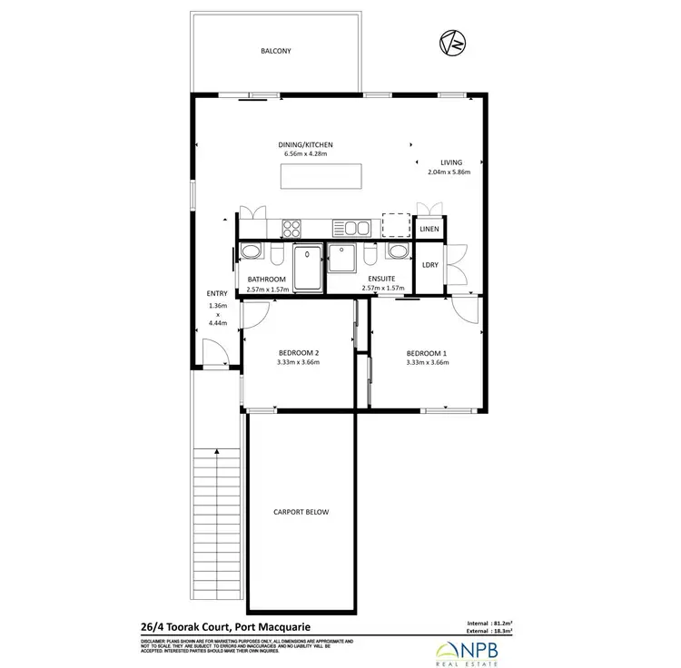 Floorplan of Homely unit listing, 26/4 Toorak Court, Port Macquarie NSW 2444