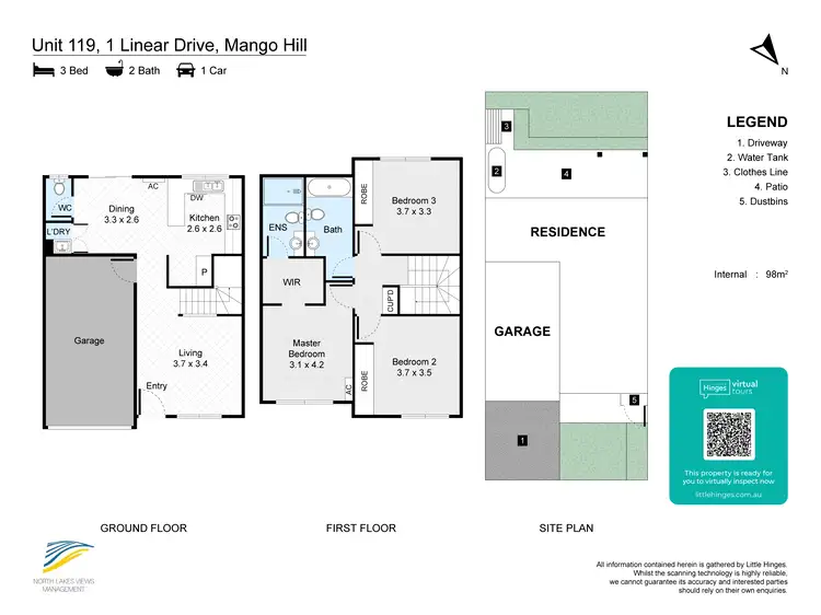 Floorplan of Homely townhouse listing, 119/1 Linear Drive, Mango Hill QLD 4509