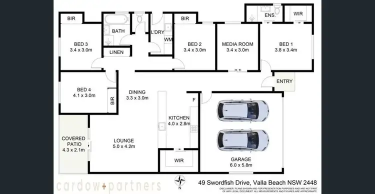 Floorplan of Homely house listing, 49 Swordfish Drive, Valla Beach NSW 2448