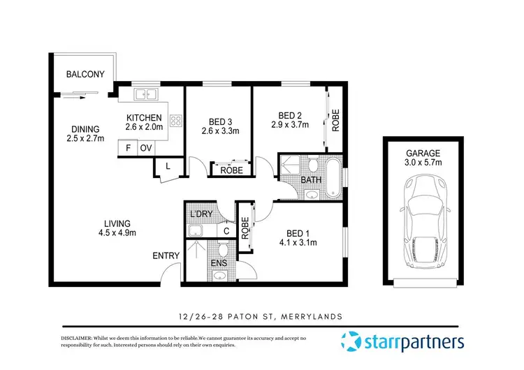 Floorplan of Homely unit listing, 12/26-28 Paton Street, Merrylands NSW 2160