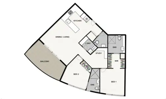 Floorplan of Homely apartment listing, 2403/35 Campbell Street, Bowen Hills QLD 4006