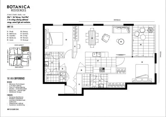 Floorplan of Homely apartment listing, 1405/4 Edmondstone Street, South Brisbane QLD 4101