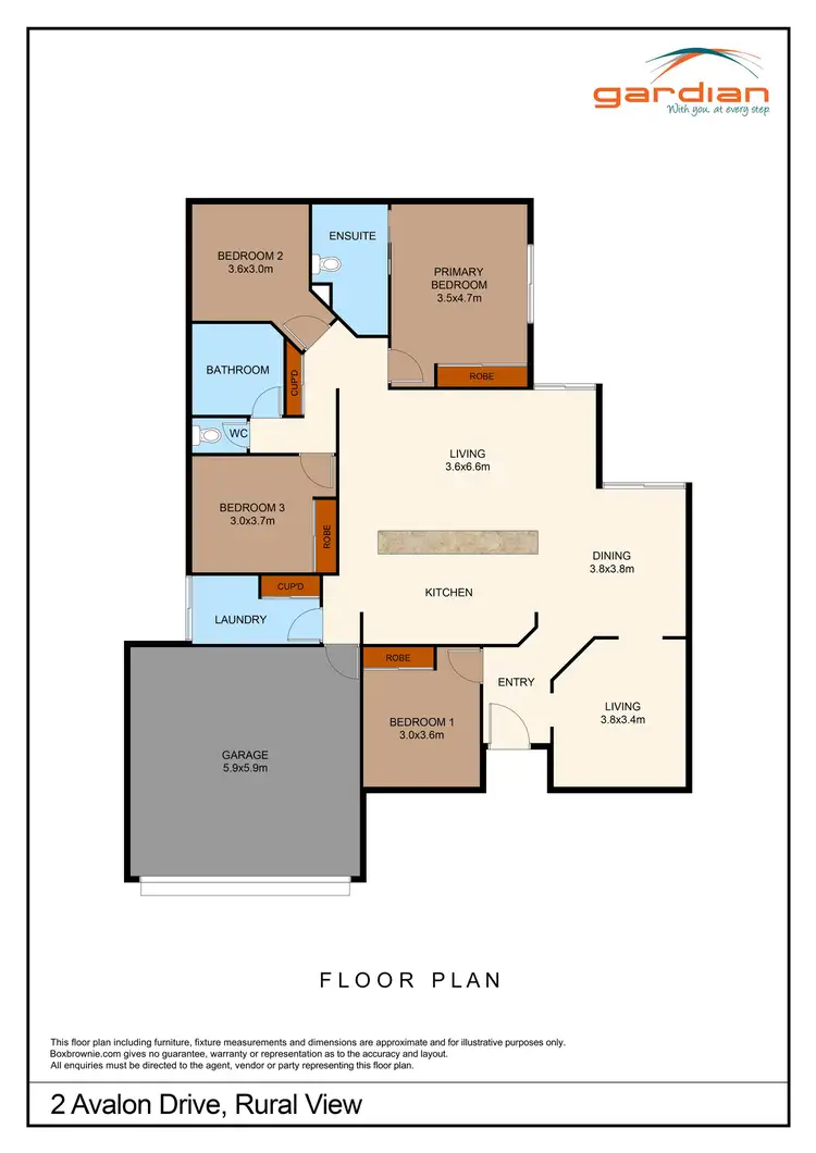 Floorplan of Homely house listing, 2 Avalon Drive, Rural View QLD 4740