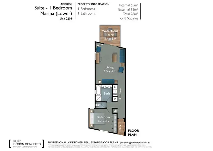 Floorplan of Homely house listing, 2708 1 Bed Marina Apt, Couran Cove Resort, South Stradbroke QLD 4216
