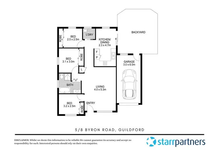 Floorplan of Homely villa listing, 5/8 Byron Road, Guildford NSW 2161