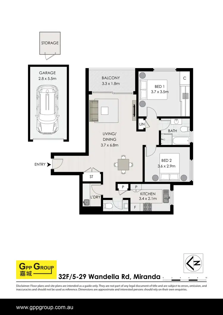 Floorplan of Homely unit listing, 32/Block F, 5-29 Wandella Road, Miranda NSW 2228