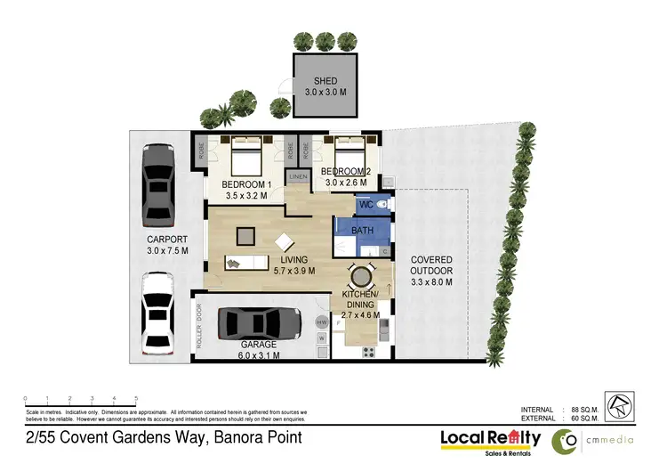 Floorplan of Homely semi-detached listing, 2/55 COVENT GARDENS WAY, Banora Point NSW 2486