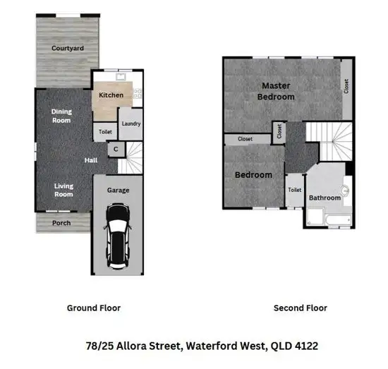 Floorplan of Homely townhouse listing, 78/25 Allora Street, Waterford West QLD 4133