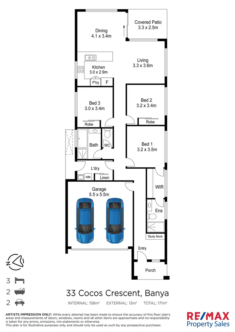 Floorplan of Homely house listing, 33 Cocos Crescent, Banya QLD 4551