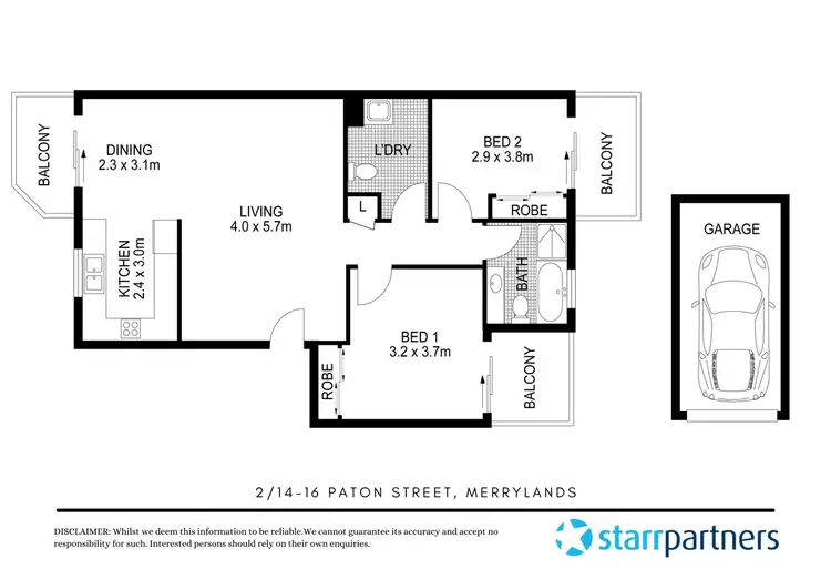 Floorplan of Homely unit listing, 2/14-16 Paton Street, Merrylands NSW 2160
