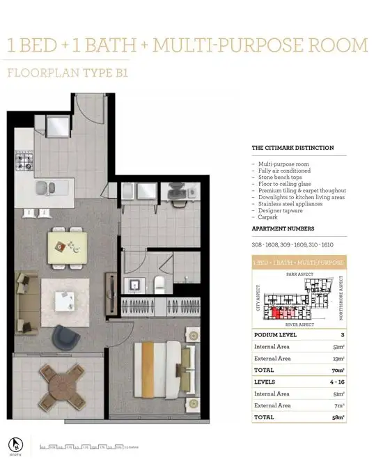 Floorplan of Homely apartment listing, 710/35 HERCULES STREET, Hamilton QLD 4007