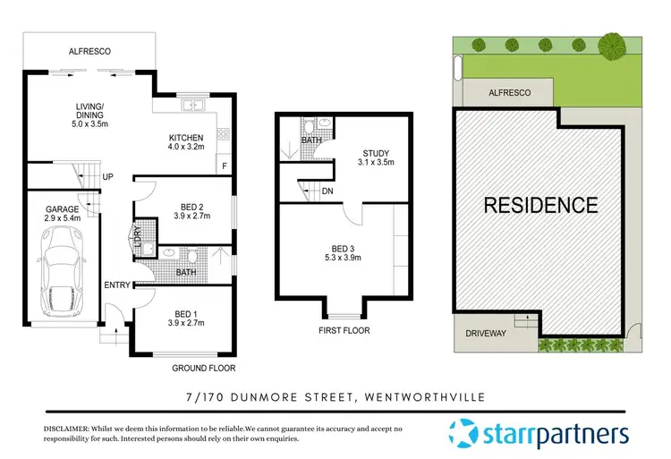 Floorplan of Homely townhouse listing, 7/170 Dunmore Street, Wentworthville NSW 2145