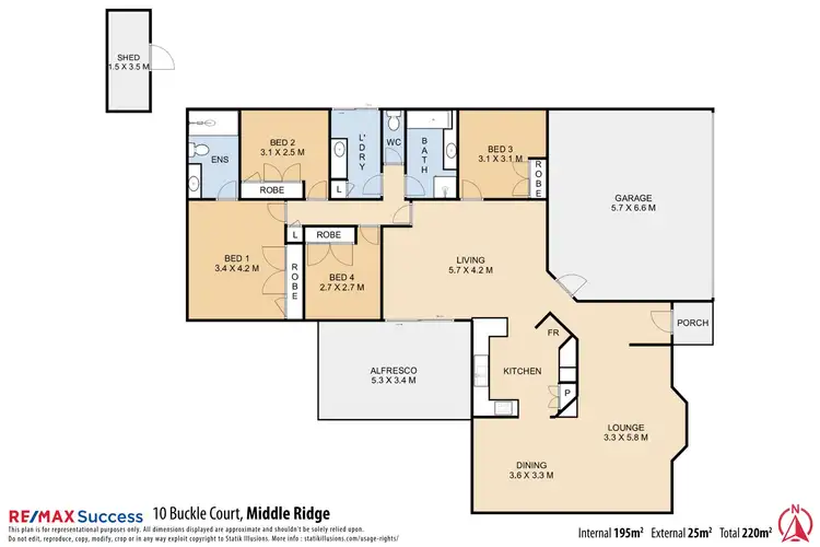 Floorplan of Homely house listing, 10 Buckle Court, Middle Ridge QLD 4350
