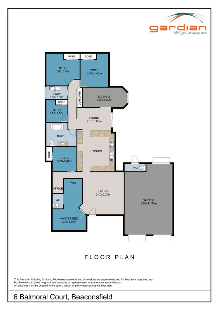 Floorplan of Homely house listing, 6 Balmoral Court, Beaconsfield QLD 4740