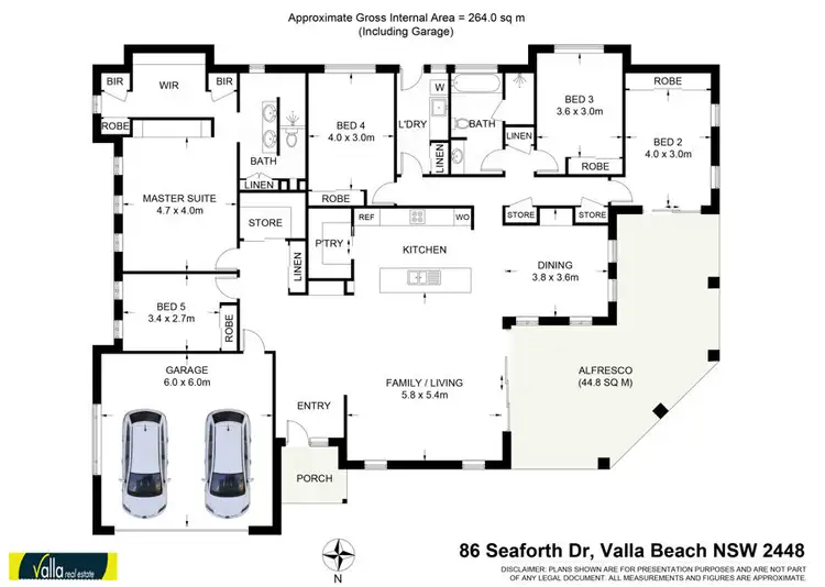 Floorplan of Homely house listing, 86 Seaforth Drive, Valla Beach NSW 2448