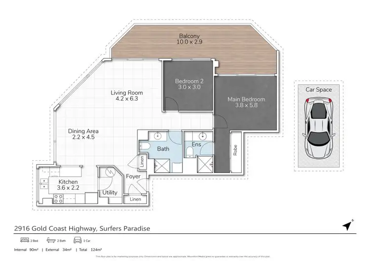 Floorplan of Homely apartment listing, 46/2916 Gold Coast Highway, Surfers Paradise QLD 4217
