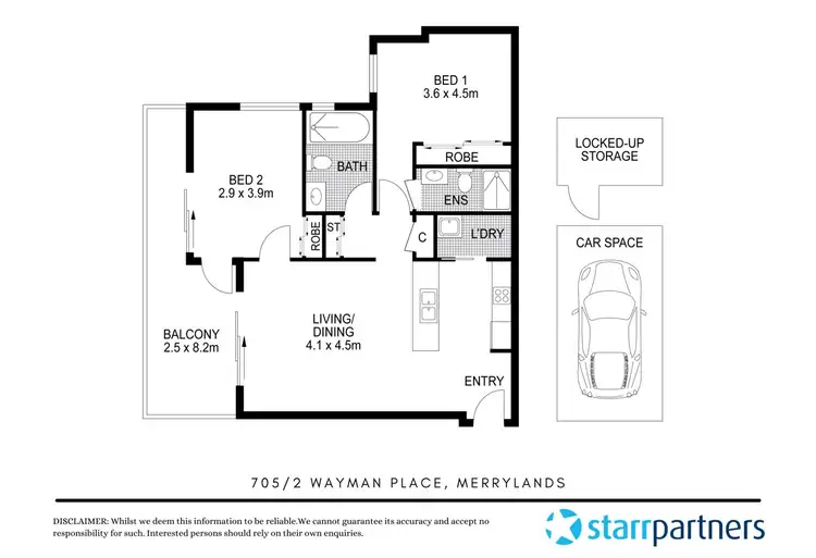 Floorplan of Homely unit listing, 705/2 Wayman Place, Merrylands NSW 2160