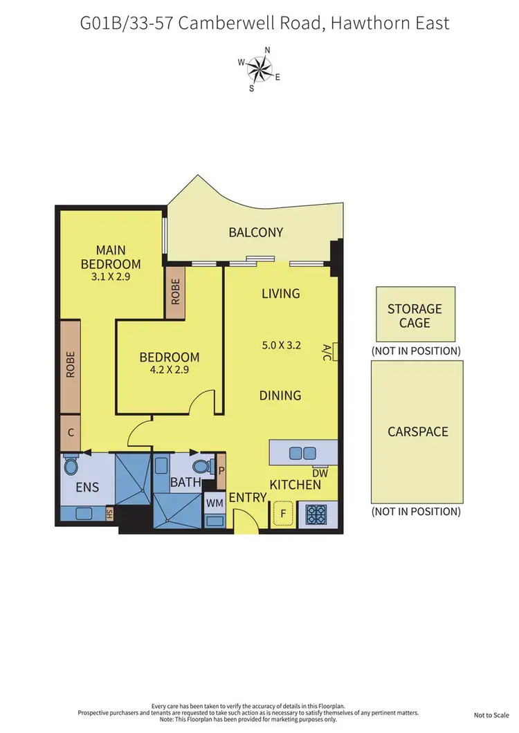 Floorplan of Homely apartment listing, G01B/33-57 Camberwell Road, Hawthorn East VIC 3123