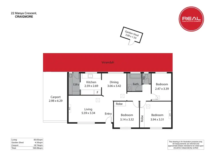 Floorplan of Homely house listing, 22 Manya Crescent, Craigmore SA 5114