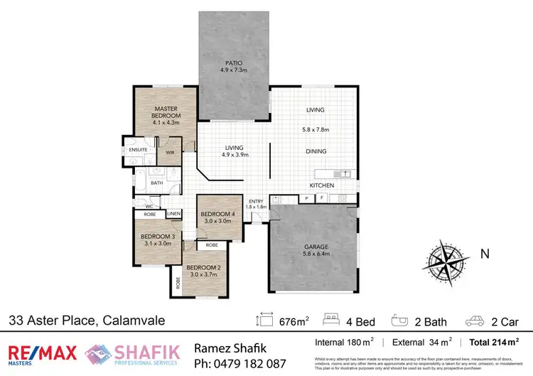 Floorplan of Homely house listing, 33 Aster Place, Calamvale QLD 4116