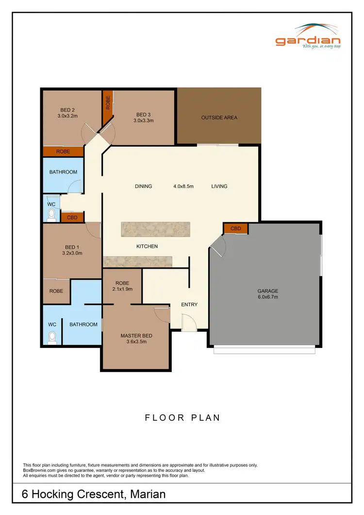 Floorplan of Homely house listing, 6 Hocking Crescent, Marian QLD 4753