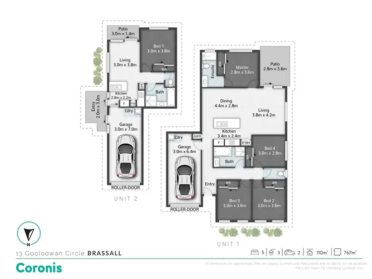 Floorplan of Homely semi-detached listing, 13 Gooloowan Circle, Brassall QLD 4305