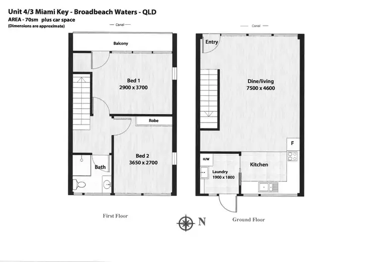Floorplan of Homely house listing, 4/3 Miami Key, Broadbeach Waters QLD 4218
