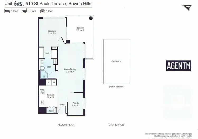 Floorplan of Homely unit listing, 605/510 St Pauls Tce, Bowen Hills QLD 4006
