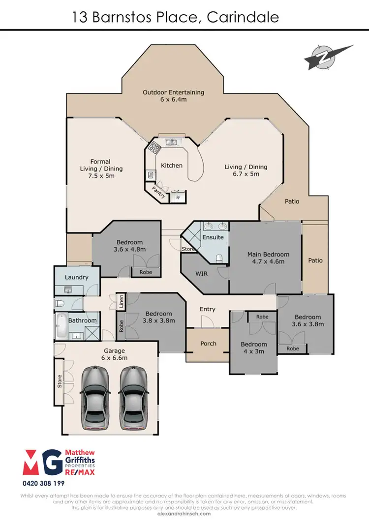 Floorplan of Homely house listing, 13 Barnstos Place, Carindale QLD 4152