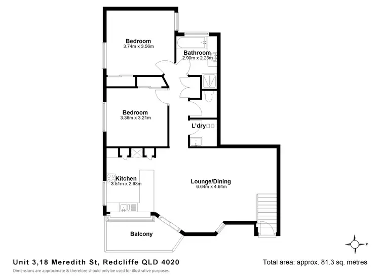 Floorplan of Homely unit listing, 3/18 Meredith St, Redcliffe QLD 4020