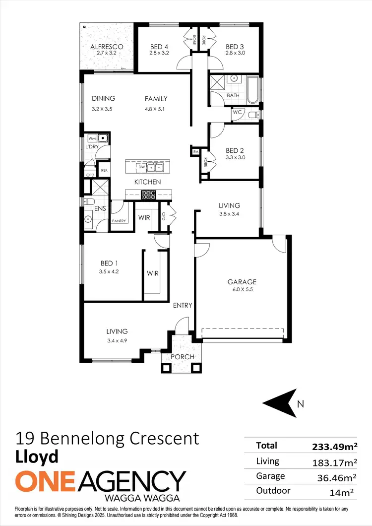 Floorplan of Homely house listing, 19 BENNELONG CRESCENT, Lloyd NSW 2650