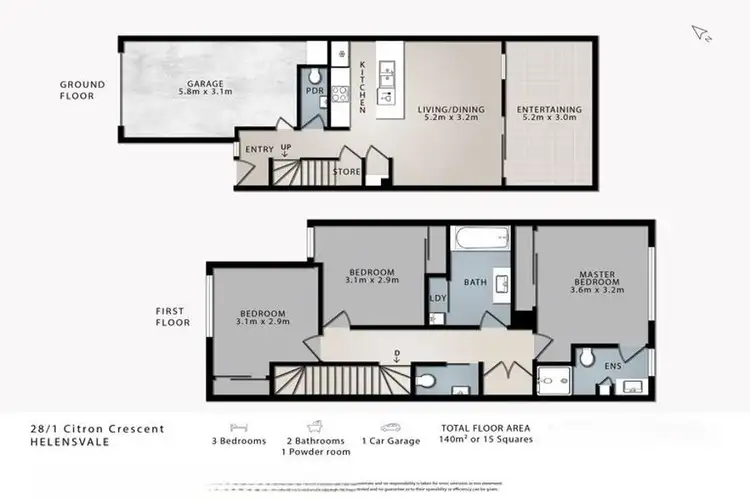 Floorplan of Homely townhouse listing, 28/1 Citron Crescent, Helensvale QLD 4212