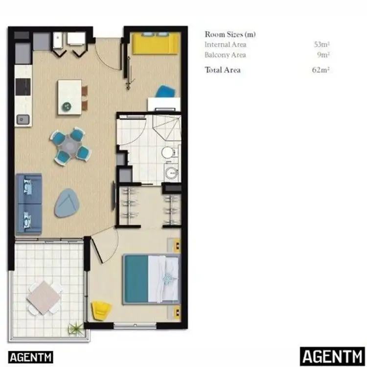 Floorplan of Homely unit listing, 1712/510 St Pauls Tce, Bowen Hills QLD 4006