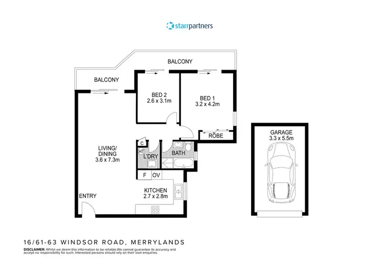 Floorplan of Homely unit listing, 16/61-63 Windsor Road, Merrylands NSW 2160