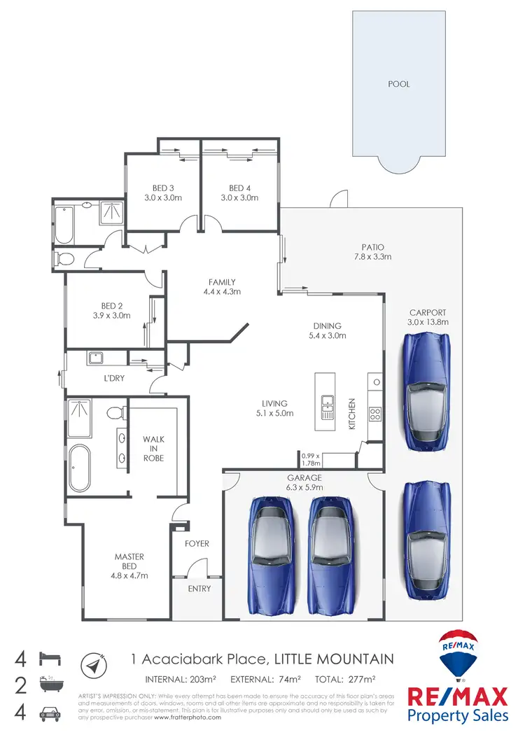 Floorplan of Homely house listing, 1 Acaciabark Place, Little Mountain QLD 4551