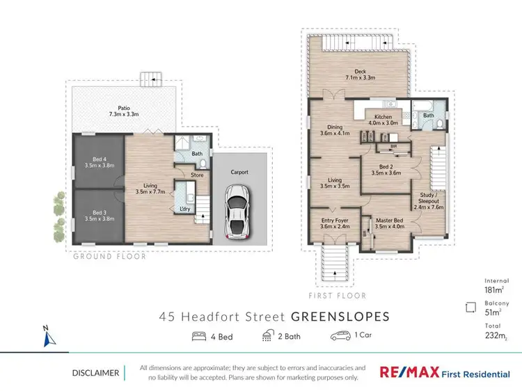 Floorplan of Homely house listing, 45 Headfort Street, Greenslopes QLD 4120