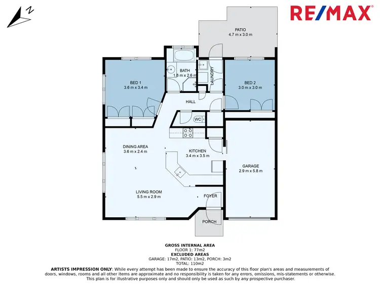 Floorplan of Homely semi-detached listing, 1/74 Spring Myrtle Avenue, Nambour QLD 4560