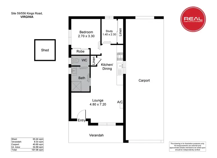 Floorplan of Homely retirement listing, 59/556 King Road, Virginia SA 5120