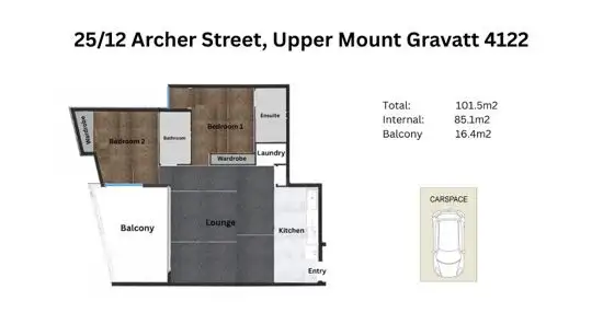 Floorplan of Homely apartment listing, 25/12 Archer Street, Upper Mount Gravatt QLD 4122