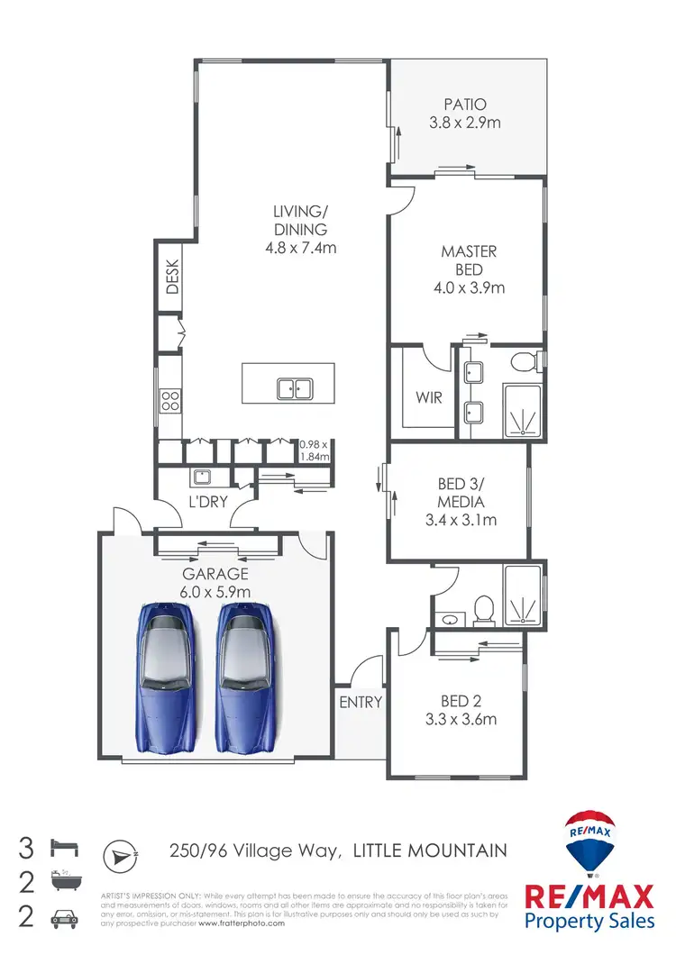 Floorplan of Homely retirement listing, 250/96 Village Way, Little Mountain QLD 4551