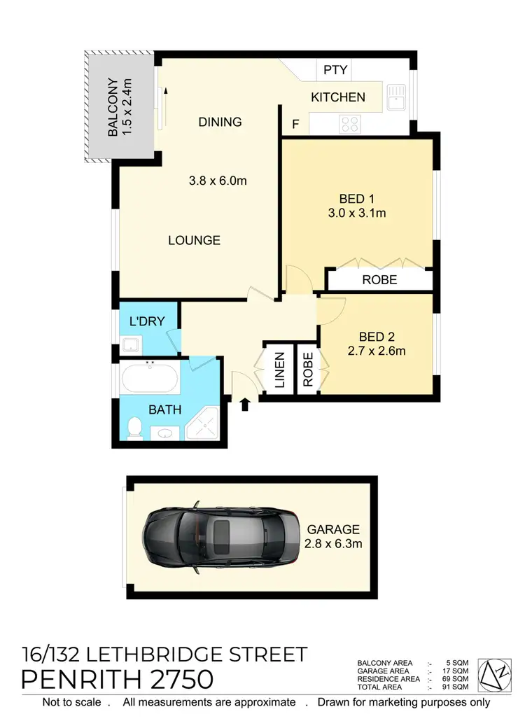 Floorplan of Homely unit listing, 16/132 Lethbridge Street, Penrith NSW 2750