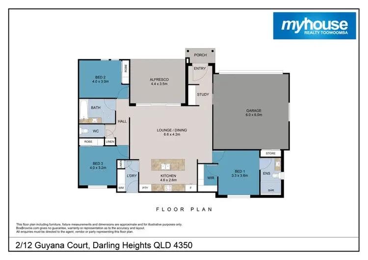 Floorplan of Homely unit listing, 2/12 Guyana Court, Darling Heights QLD 4350