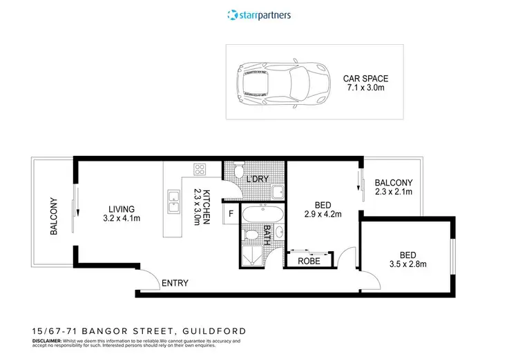 Floorplan of Homely unit listing, 15/67-71 Bangor Street, Guildford NSW 2161
