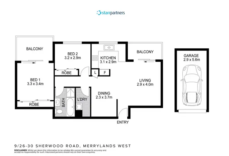 Floorplan of Homely unit listing, 9/26-30 Sherwood Road, Merrylands NSW 2160