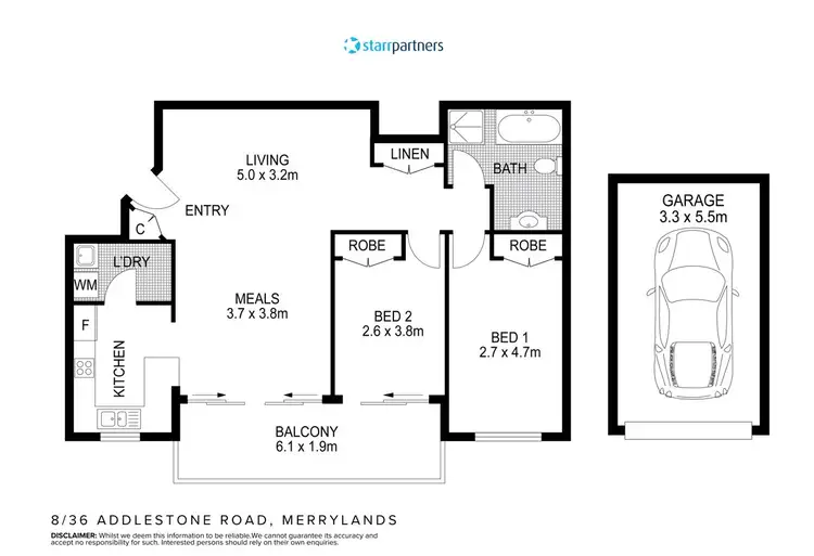 Floorplan of Homely unit listing, 8/36-38 Addlestone Road, Merrylands NSW 2160