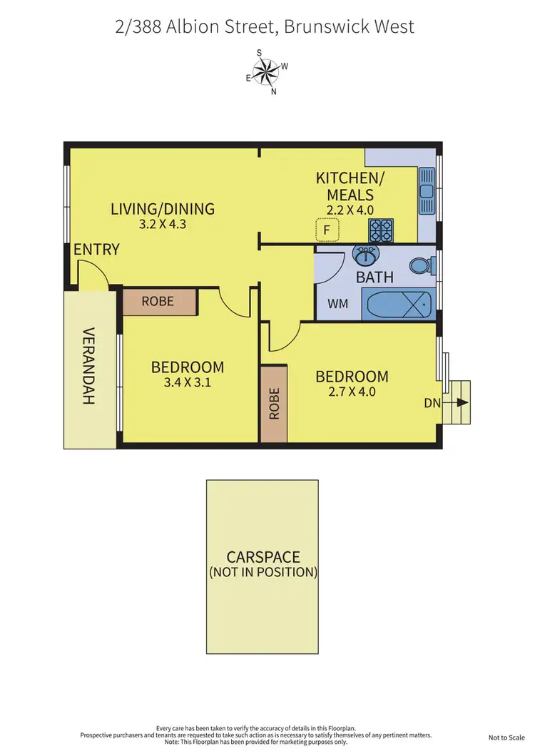 Floorplan of Homely unit listing, 2/388 Albion Street, Brunswick West VIC 3055